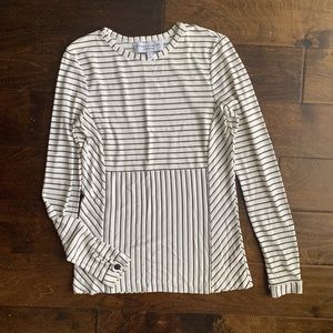 Derek Lam x Athleta Stripped Long Sleeve Top Small